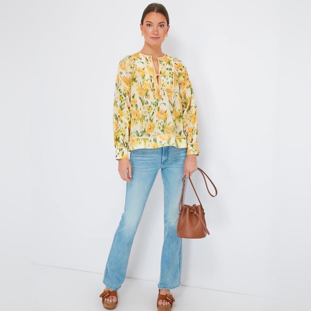 Tuckernuck Sun Shower Francie Tie Blouse, Size M, Like New
